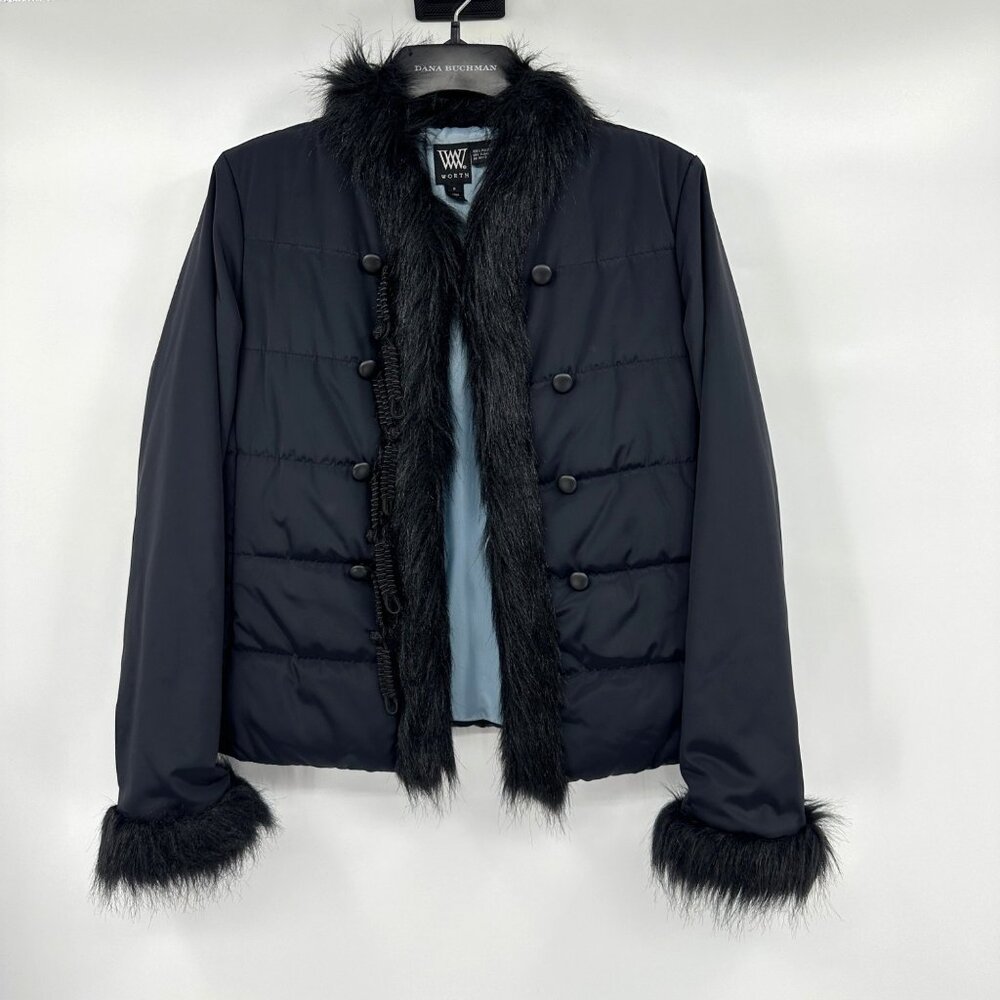 Womens Worth Puffer Jacket with Faux Fur Cuffs